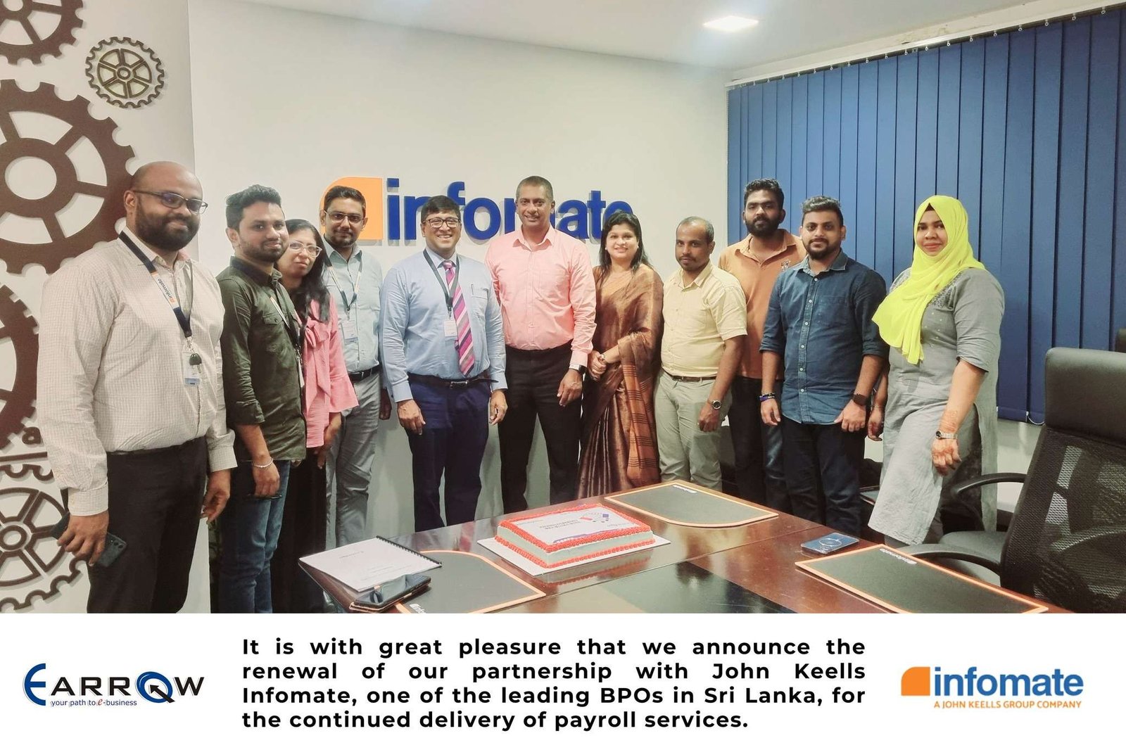 Infomate has adopted the eArrow Payroll solution to meet the diverse requirements of their BPO clients